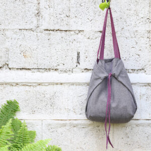 Cotton Tote Bag - Adaptable - Grey/ Purple
