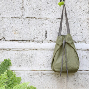 Cotton Tote Bag - Adaptable - Iguana Green / Grey