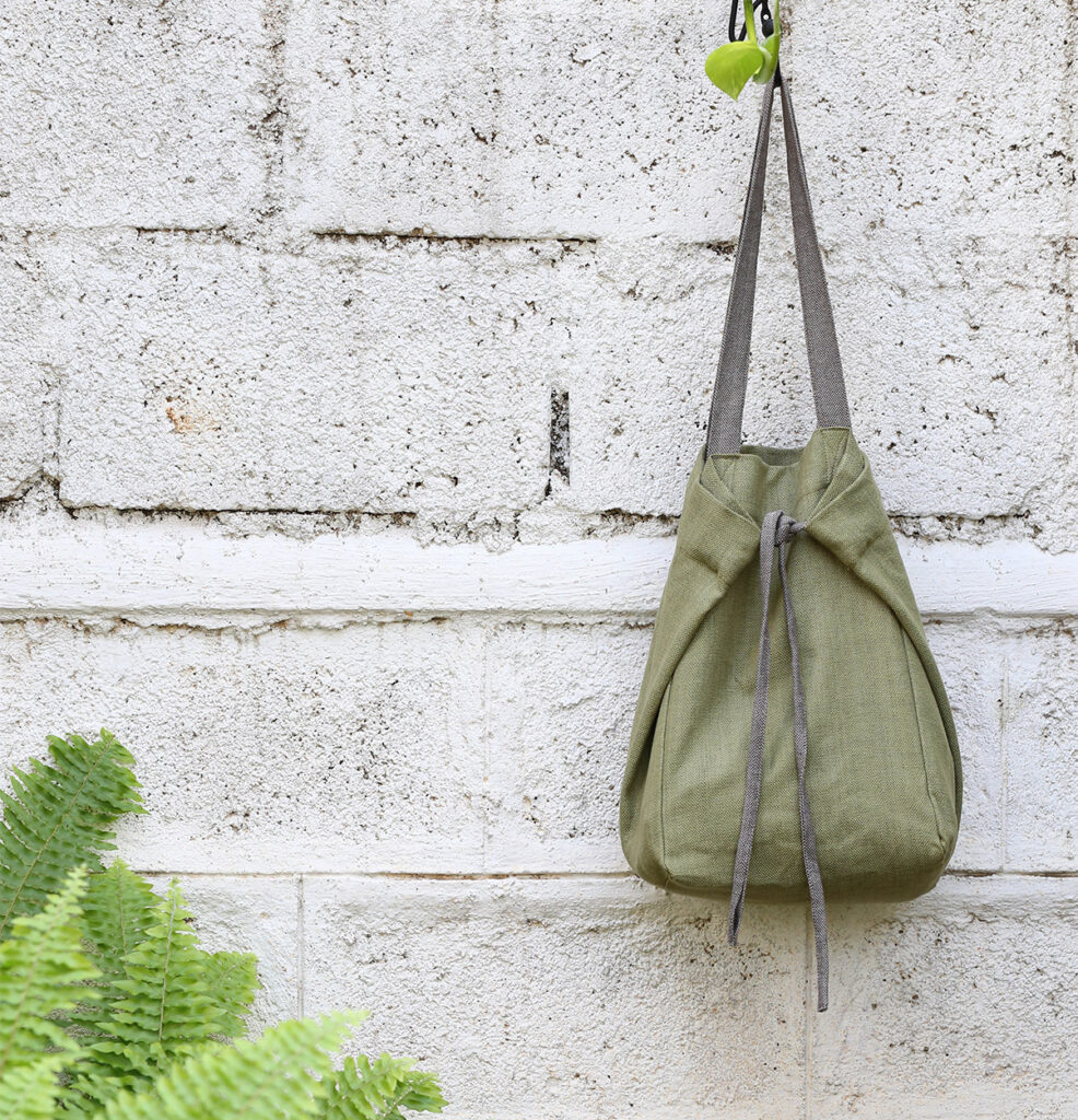 Cotton Tote Bag – Adaptable – Iguana Green / Grey