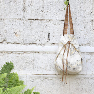 Cotton Tote Bag - Adaptable Ikat - Mustard/Brown