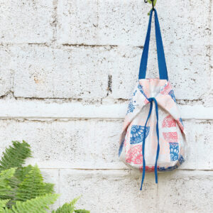 Cotton Tote Bag - Adaptable Scattered Print - Blue