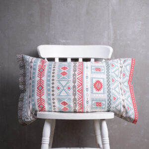 Cotton Pillow Cover – Aztec Print  – Red