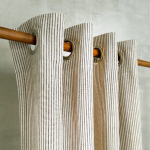 Cotton Curtain – Fine Stripes – Black
