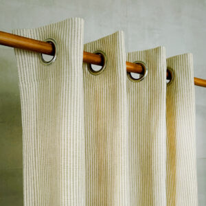 Cotton Curtain – Fine Stripes – Green