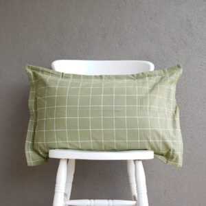 Cotton Pillow Cover – Lagom Chequered – Green/White