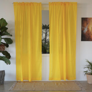 Cotton Sheer Curtain – Slub –Cyber Yellow