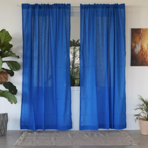 Cotton Sheer Curtain – Slub –Princess Blue