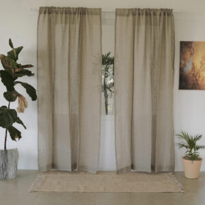 Linen Sheer Curtain – Solid – Pale Beige
