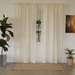 Linen Sheer Curtain – Solid – Vanilla White