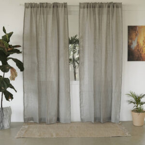 Linen Sheer Curtain – Solid – Vapor Grey