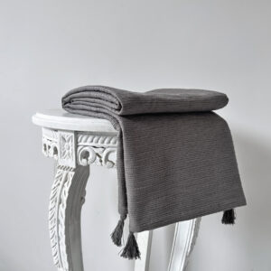 Cotton Throw – Slub Weave – Grey