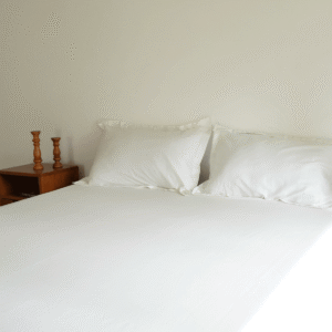 Cotton Bed Sheet – Solid Weave – White – With 2 Pillow Cases