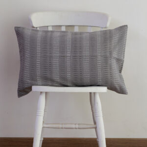 Cotton Decorative Pillow Cover – Broken Stripes – Grey/White