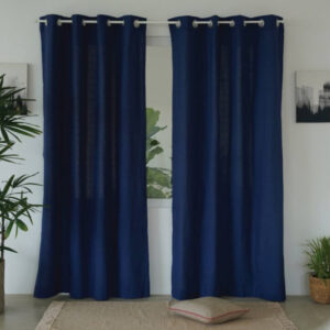 Cotton Curtain – Chambray – Indigo Blue