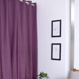 Cotton Curtain – Chambray – Argyle Purple