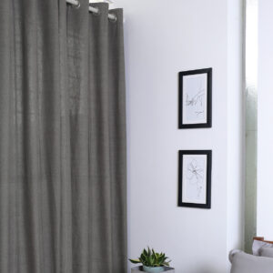 Cotton Curtain – Chambray – Nickel Grey