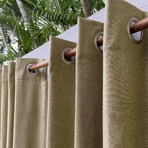 Cotton Curtain – Chambray – Sage Green