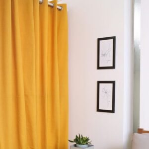 Cotton Curtain – Chambray – Sunflower Yellow