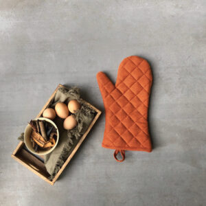 Cotton Oven Mitts –  Apricot – Orange, Set of 2