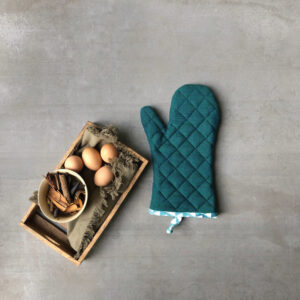Cotton Oven Mitts –  Ocean Depth – Green, Set of 2