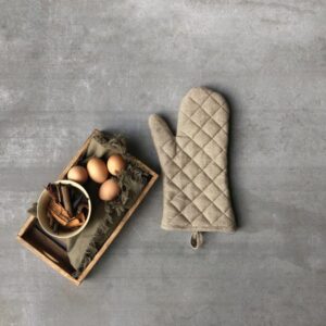 Cotton Oven Mitts –  Sesame  – Beige, Set of 2