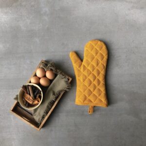 Cotton Oven Mitts –  Sunflower  – Yellow, Set of 2