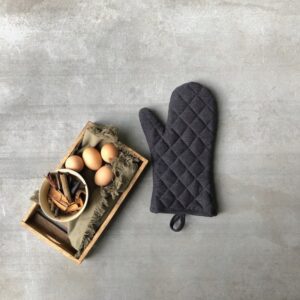 Cotton Oven Mitts – Urban Chic Dark – Grey, Set of 2