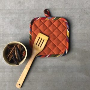 Cotton Pot holders –  Apricot – Orange, Set of 2