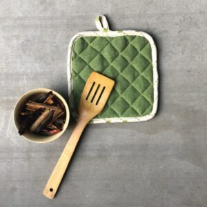Cotton Pot holders –  Fern – Green, Set of 2