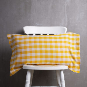 Cotton Pillow Cover – Chequered – Mineral Yellow