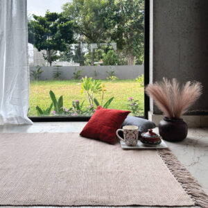 Cotton/Jute Rug – Handwoven – Beige