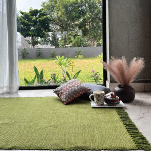 Cotton/Jute Rug – Handwoven – Green