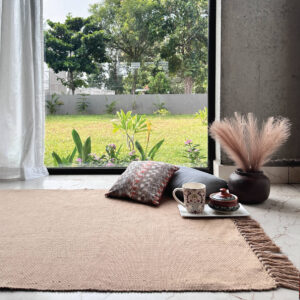 Cotton/Jute Rug – Handwoven – Tan Brown