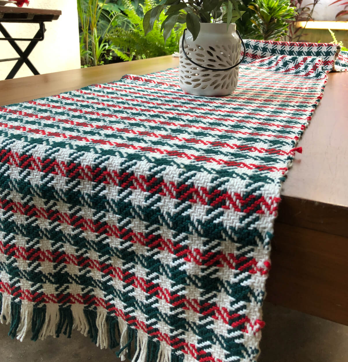 Cotton Table Runner – Holiday Checks – Multicolour - Image 2