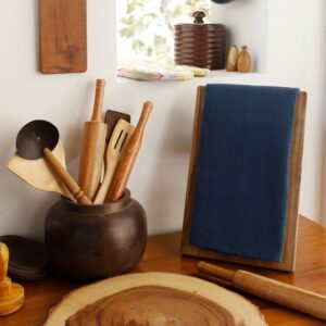 Cotton Kitchen Towel – Honeycomb Weave – Indigo , Set of 2