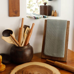 Cotton Kitchen Towel – Honeycomb Weave – Moon Mist , Set of 2