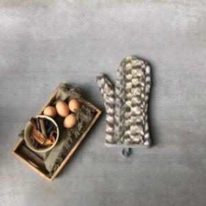 Cotton Oven Mitts –  Ikat – Grey, Set of 2