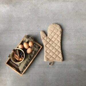 Cotton Oven Mitts –  Kadoor  – Sand Beige, Set of 2