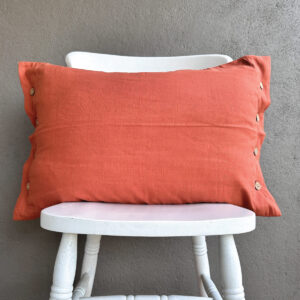 Linen Pillow Cover – Solid – Rust Orange