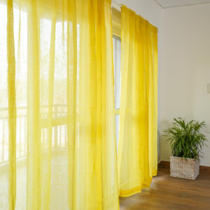 Linen Sheer Curtain – Solid – Custard Yellow