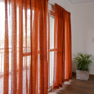 Linen Sheer Curtain – Solid – Rust Orange