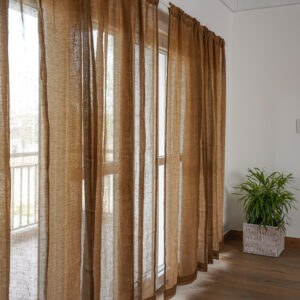 Linen Sheer Curtain – Solid – Toffee Brown