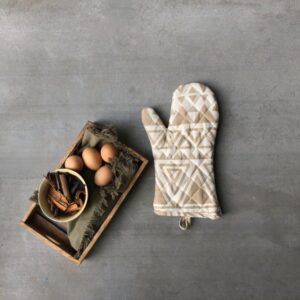 Cotton Oven Mitts –  Safari  – Beige, Set of 2