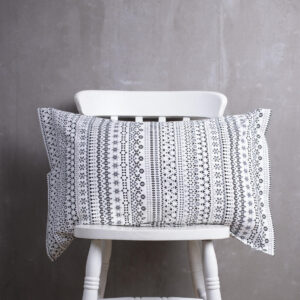 Cotton Pillow Cover – Mosaic Print  – Black