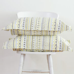 Cotton Pillow Cover – Mosaic Print  – Lemon Yellow