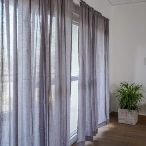 Cotton Sheer Curtain – Slub –Alloy Grey