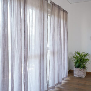 Cotton Sheer Curtain – Slub – Ash Grey