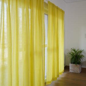 Cotton Sheer Curtain – Slub – Lemon Green