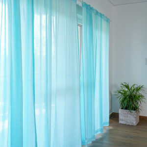 Cotton Sheer Curtain – Slub – Plume Blue