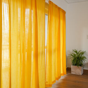 Cotton Sheer Curtain – Slub –Sunflower Yellow